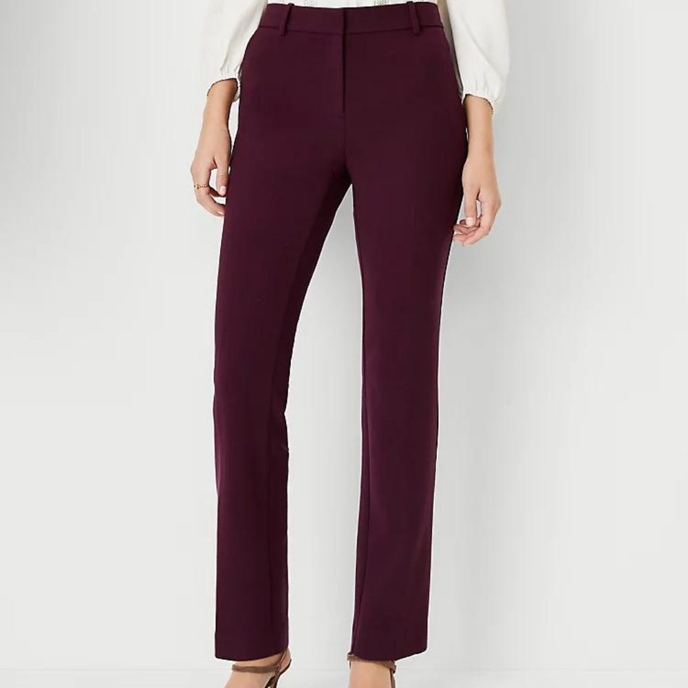 Ann Taylor straight pant curvy maroon